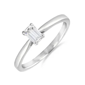 0.31ct Lab Grown Emerald Cut Diamond Solitaire Engagement Ring | Platinum