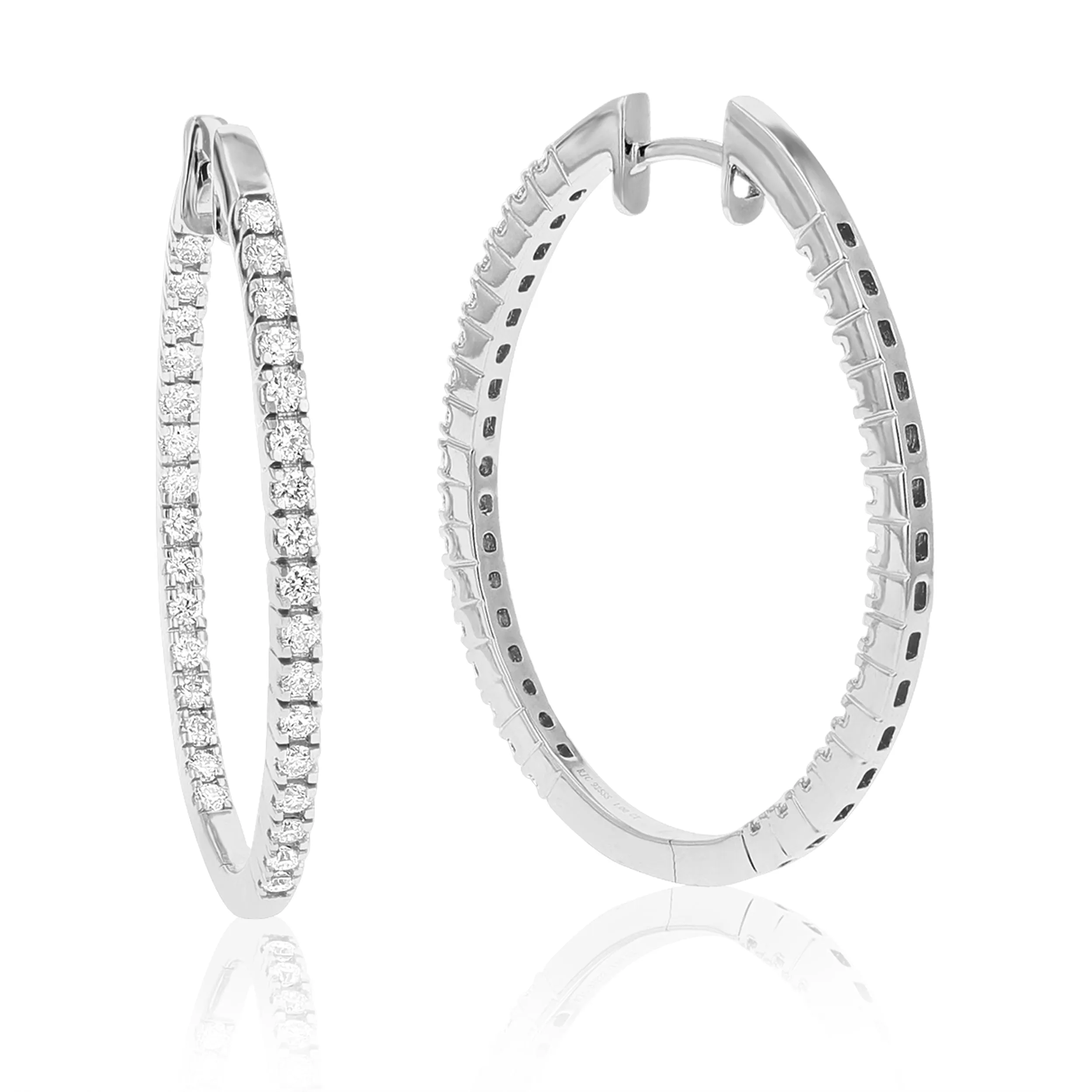 1 cttw Eternity Lab Grown Diamond Hoop Earring Sterling Silver