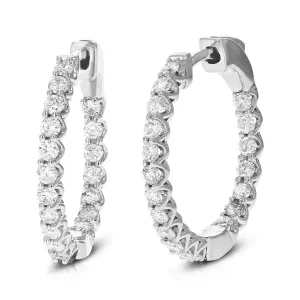 1 cttw Lab Grown Diamond Classic Hoop Earrings in Sterling Silver