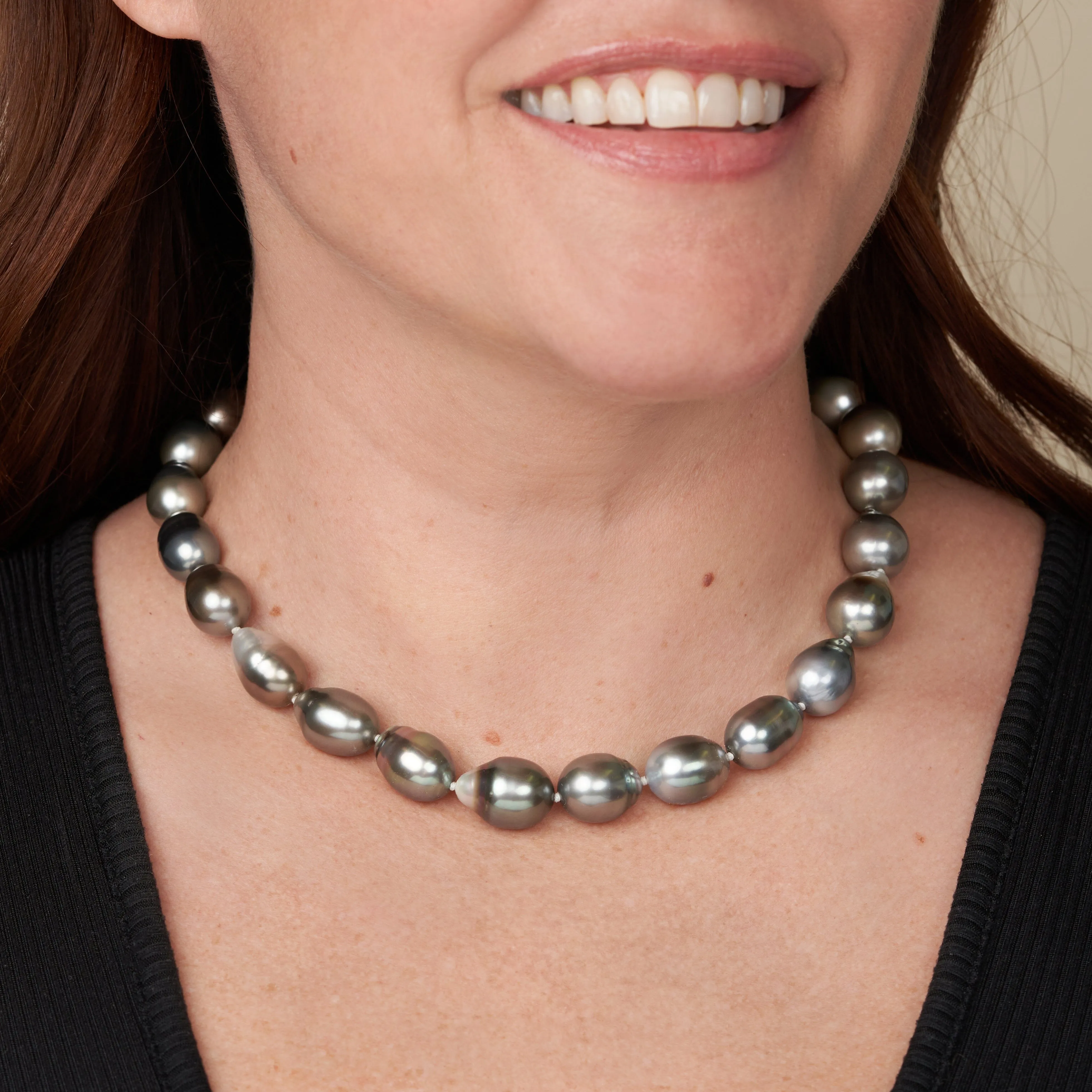 11.4-13.8 mm AAA Tahitian Drop Pearl Necklace