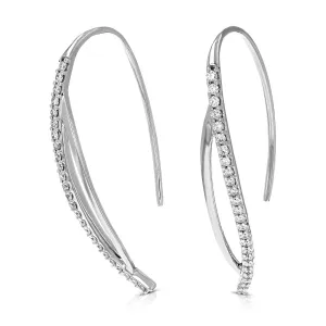 1/2 cttw Lab Grown Diamond Cuff Hoop Earrings in 14K White Gold