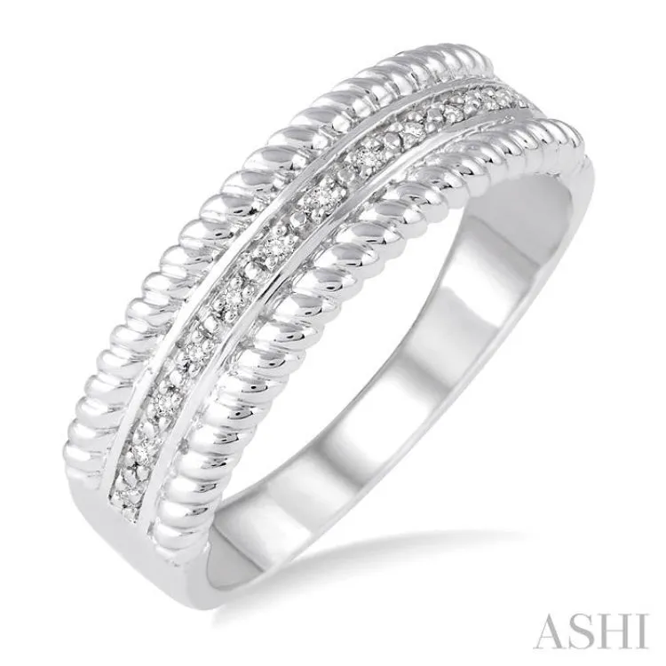 1/20 Ctw Round Cut Diamond Rope Ring in Sterling Silver