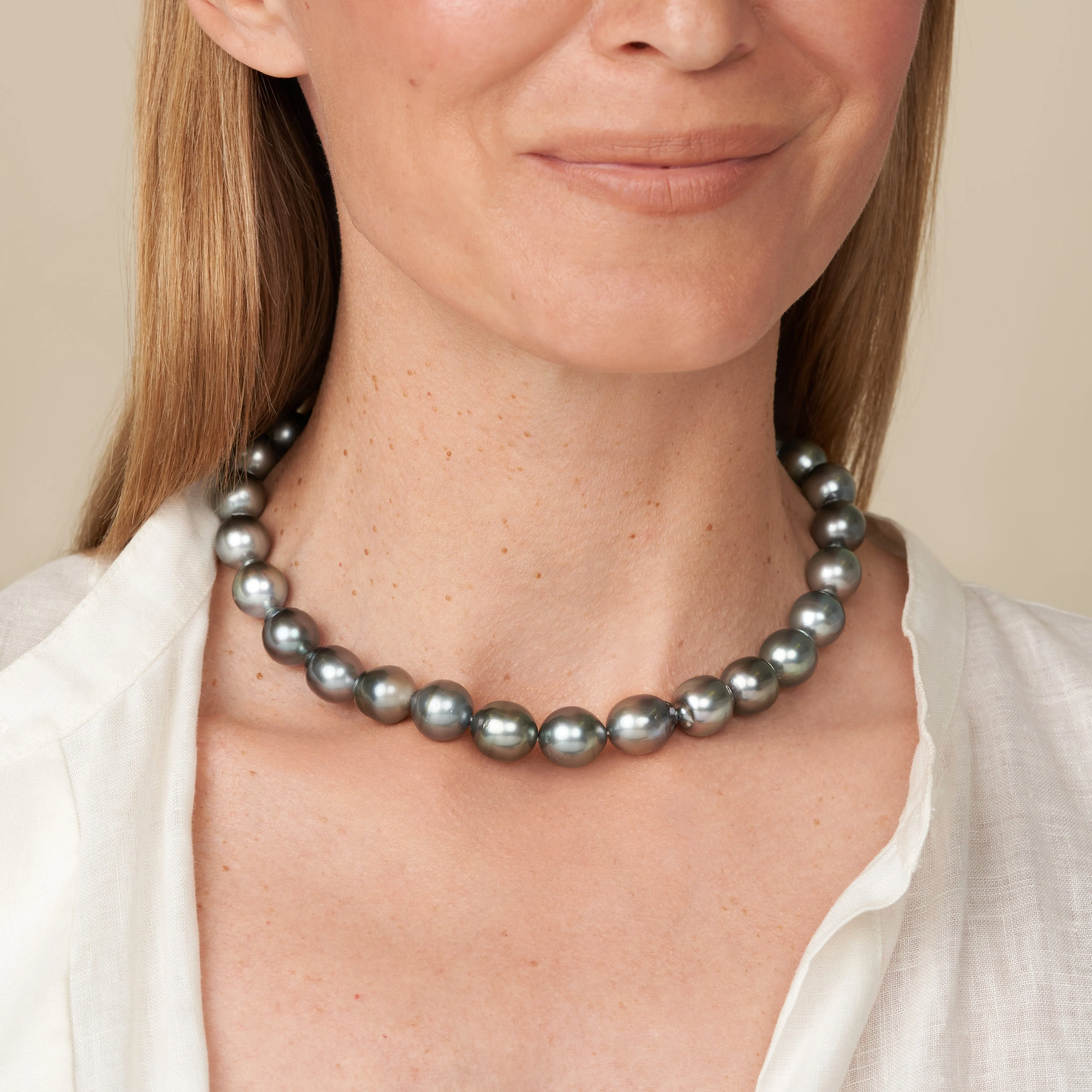 12.2-13.1 mm AA /AAA Tahitian Drop Pearl Necklace