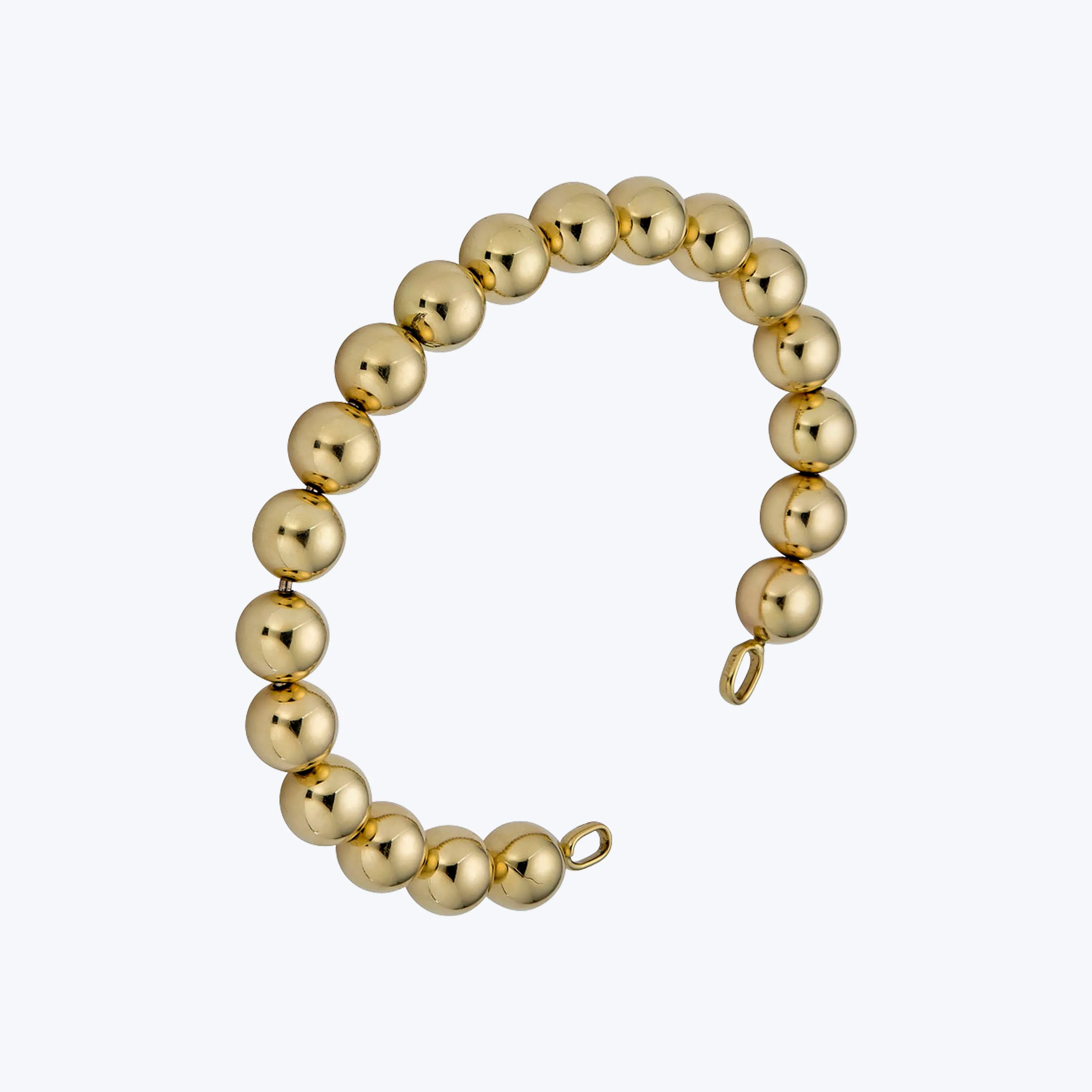 14K Yellow Gold Large Bead Bangle