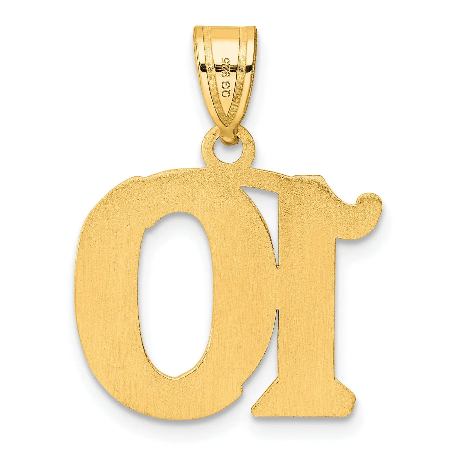 14k Yellow Gold Polished Etched Finish Number 10 Charm Pendant