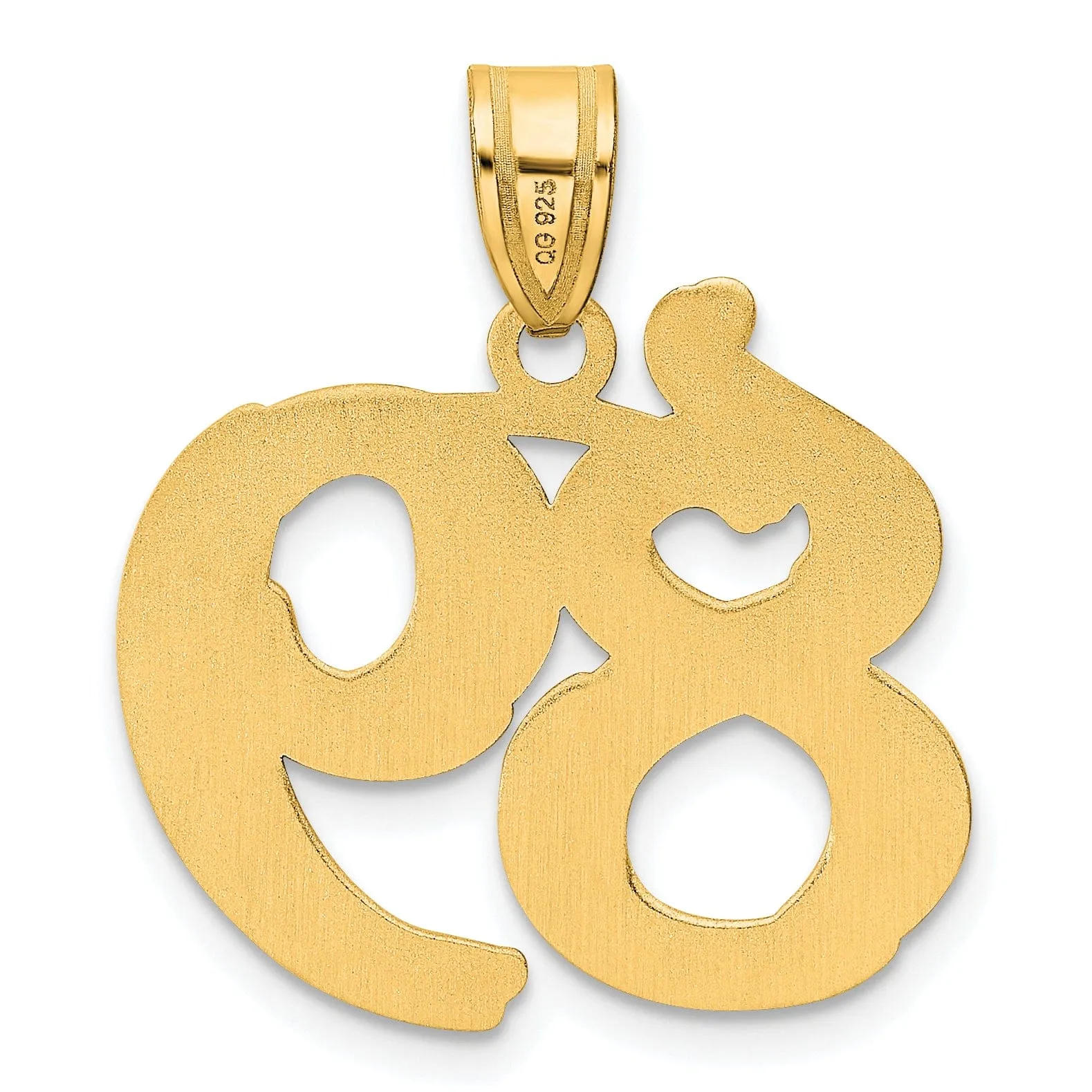 14k Yellow Gold Polished Etched Finish Number 89 Charm Pendant