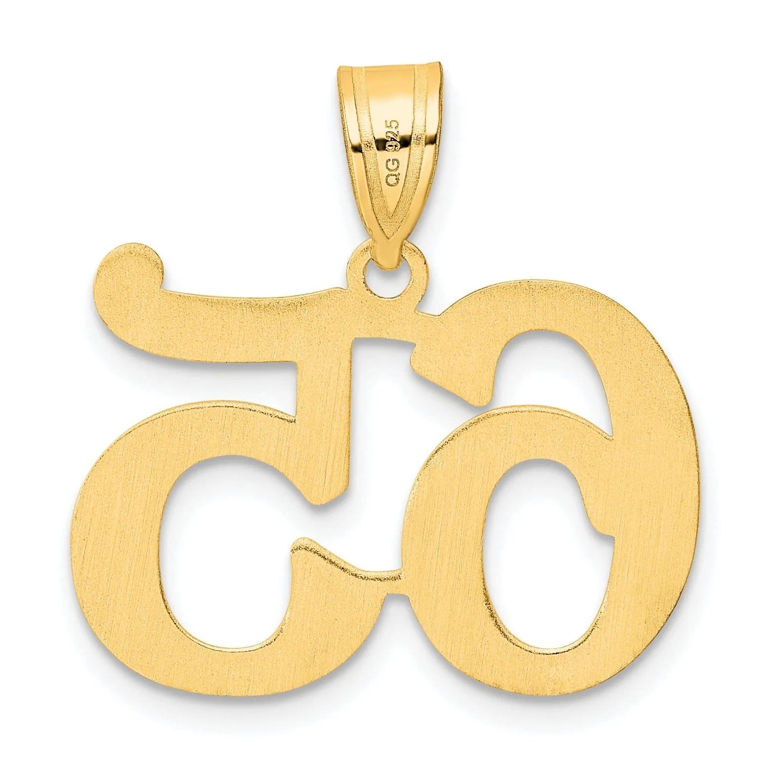 14k Yellow Gold Polished Finish Number 65 Charm Pendant