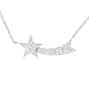 18k White Gold Diamond Shooting Star Necklace