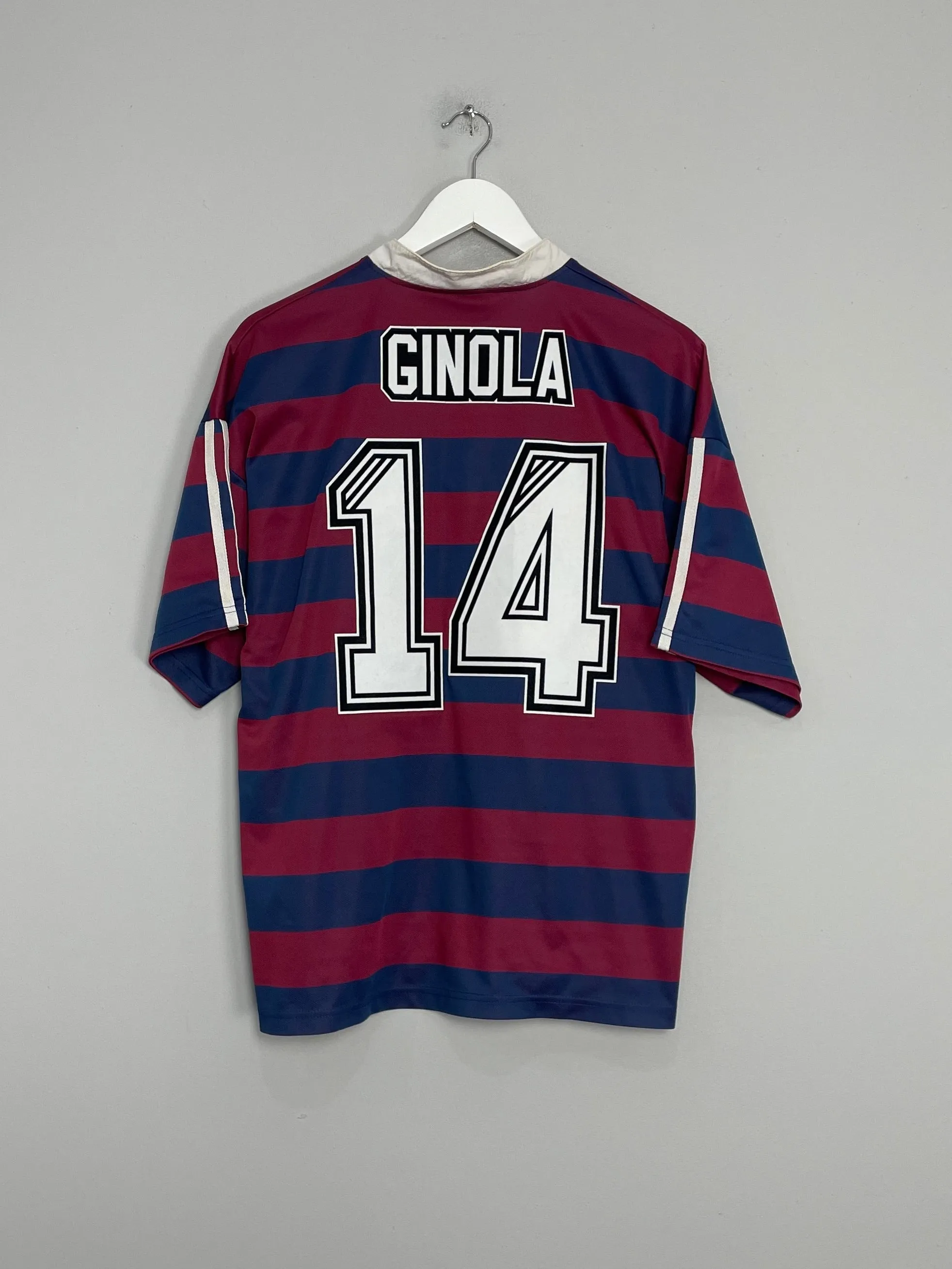 1995/96 NEWCASTLE UNITED GINOLA #14 AWAY SHIRT (L) ADIDAS