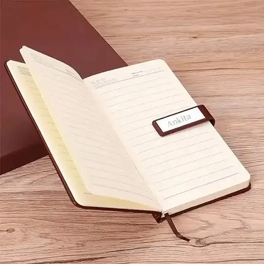 4 in 1 Customized Small Diary with Pen, Card Holder and Keychain Gift Set - Brown