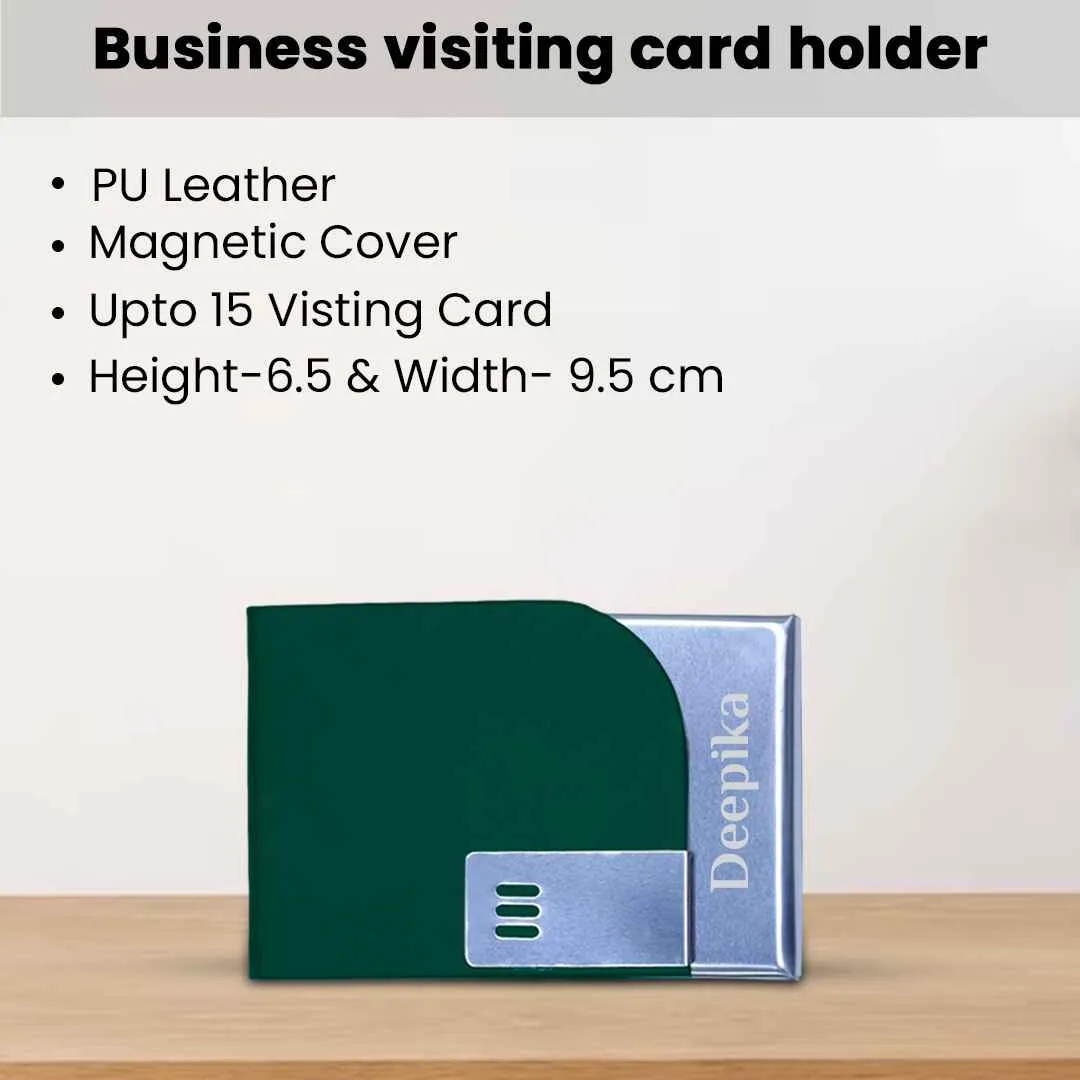 4 in 1 Customized Small Diary with Pen, Card Holder and Keychain Gift Set - Green