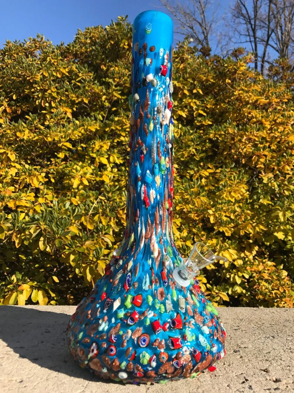 5 Pound 3D Milli Glass Bong GW3 Blue