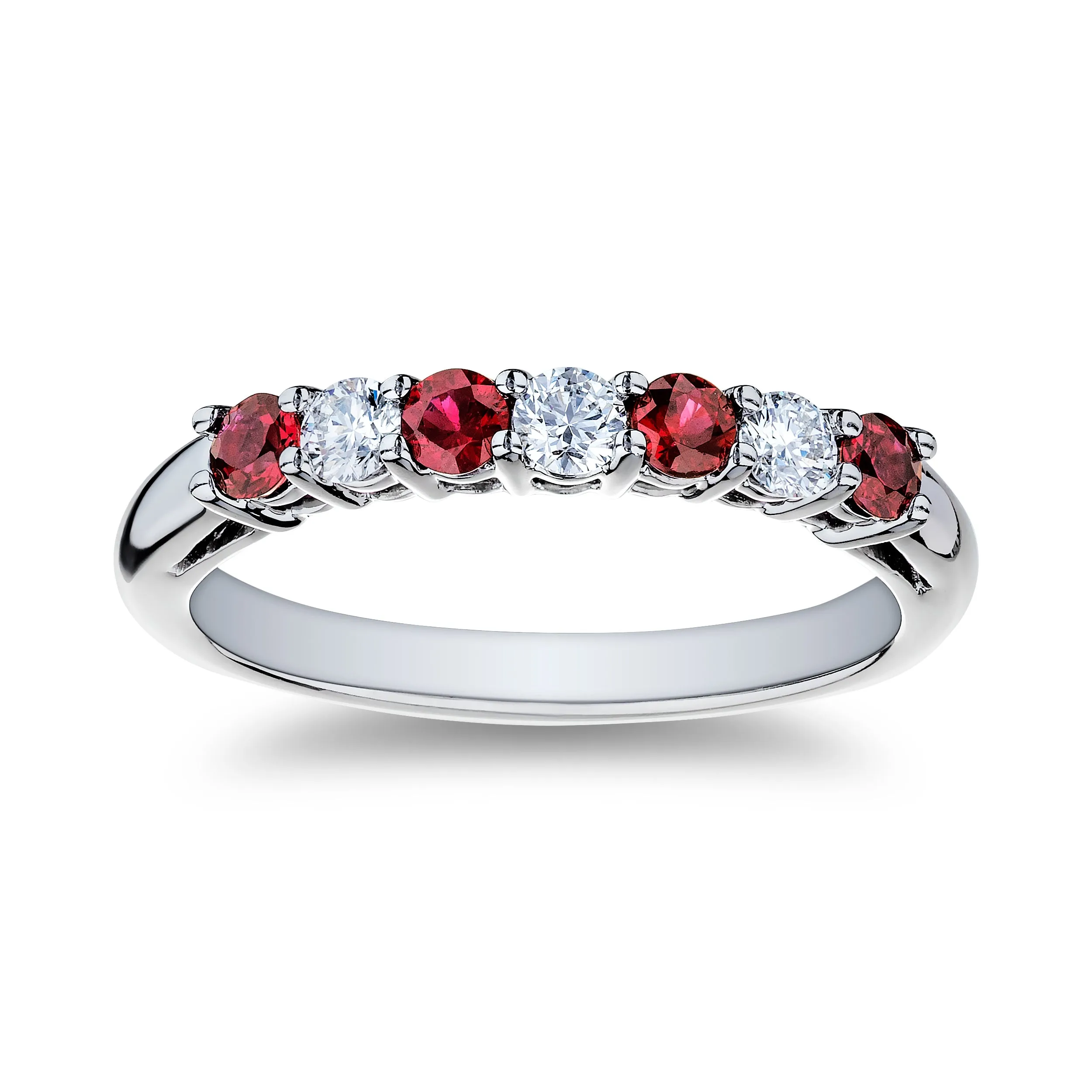 .66ctw Diamond Ruby Platinum Band