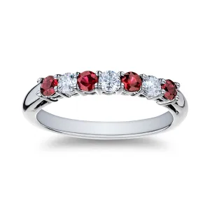 .66ctw Diamond Ruby Platinum Band