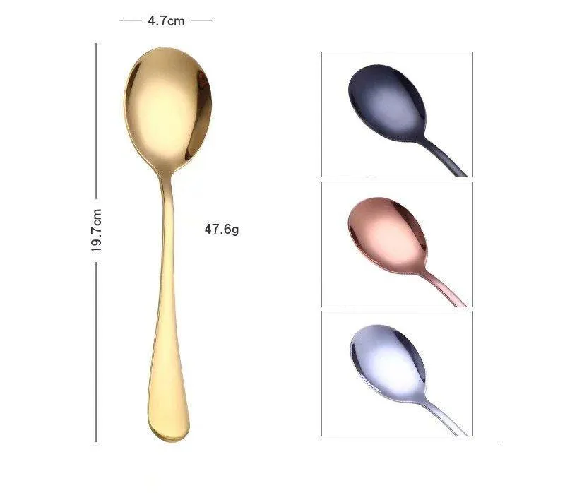 6PCS Colorful Unique Spoons Stainless Steel Cutlery Set