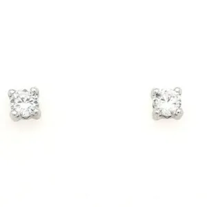 9ct White Gold Round Studs