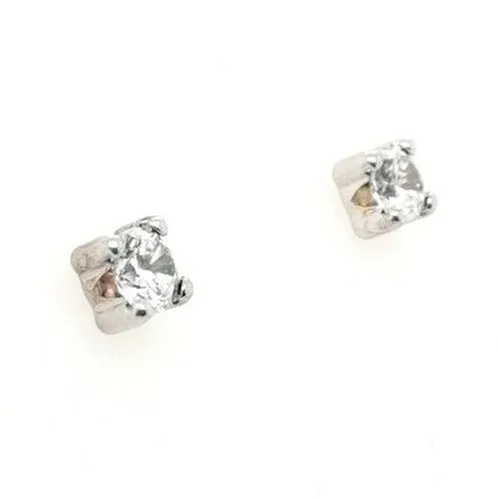 9ct White Gold Round Studs