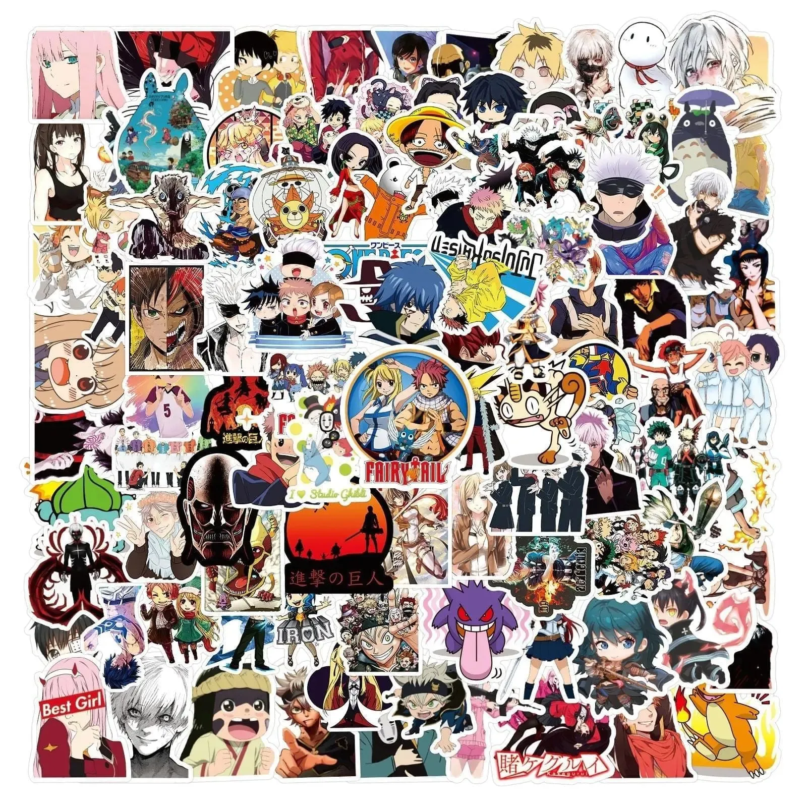 Anime Sticker Pack - 50 Unique Stickers | Otakumise