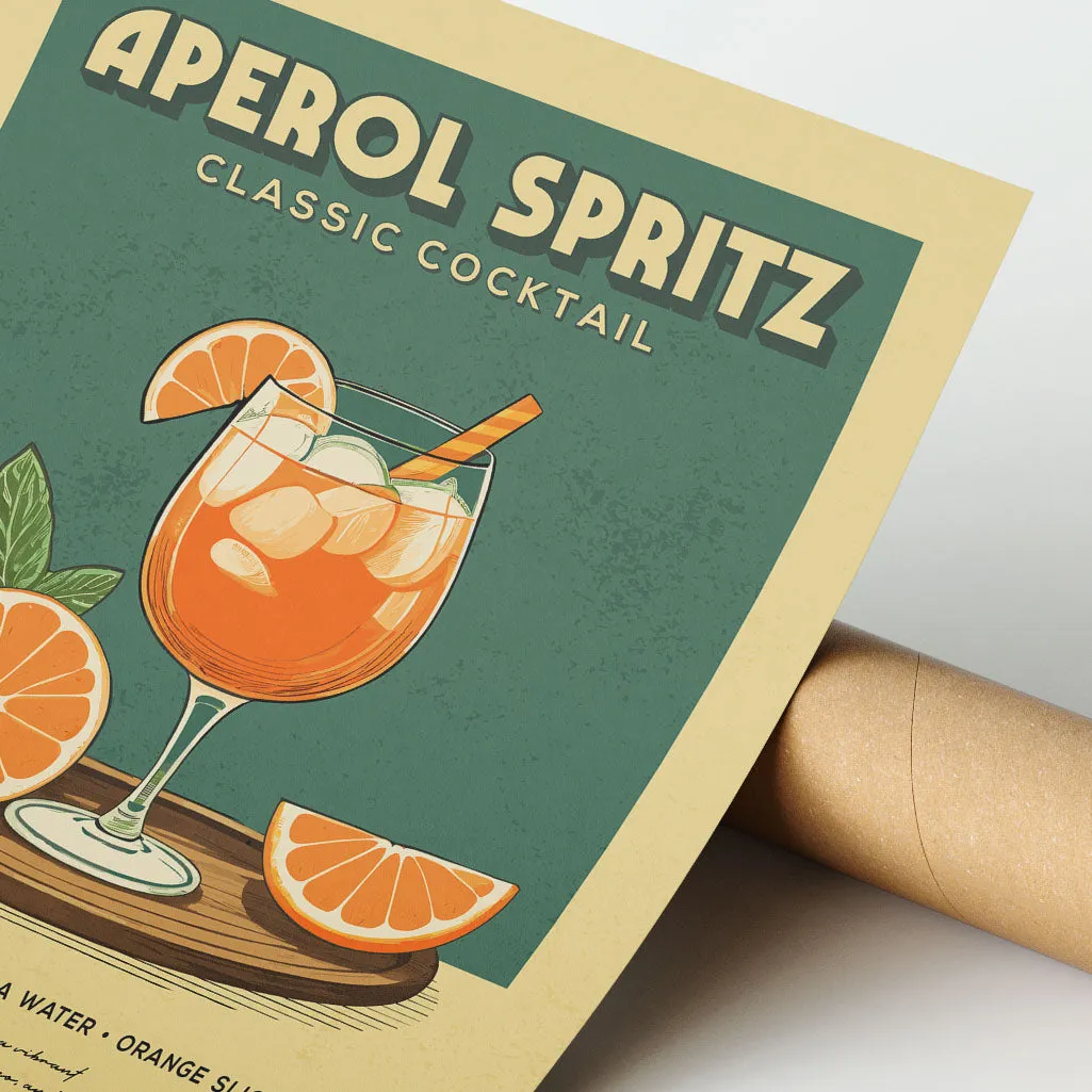 Aperol Spritz - Classic Cocktail Poster