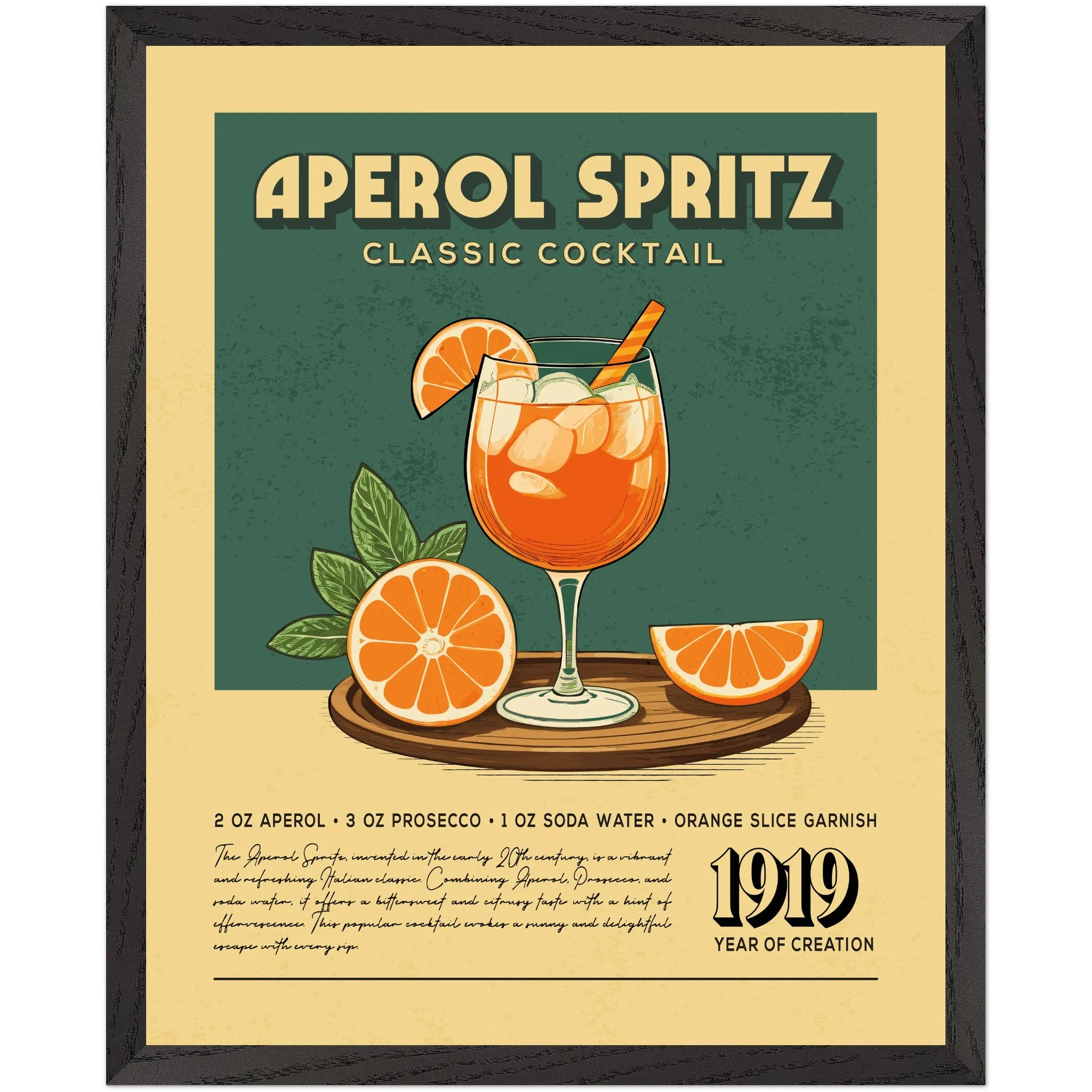 Aperol Spritz - Classic Cocktail Poster