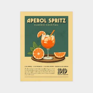 Aperol Spritz - Classic Cocktail Poster