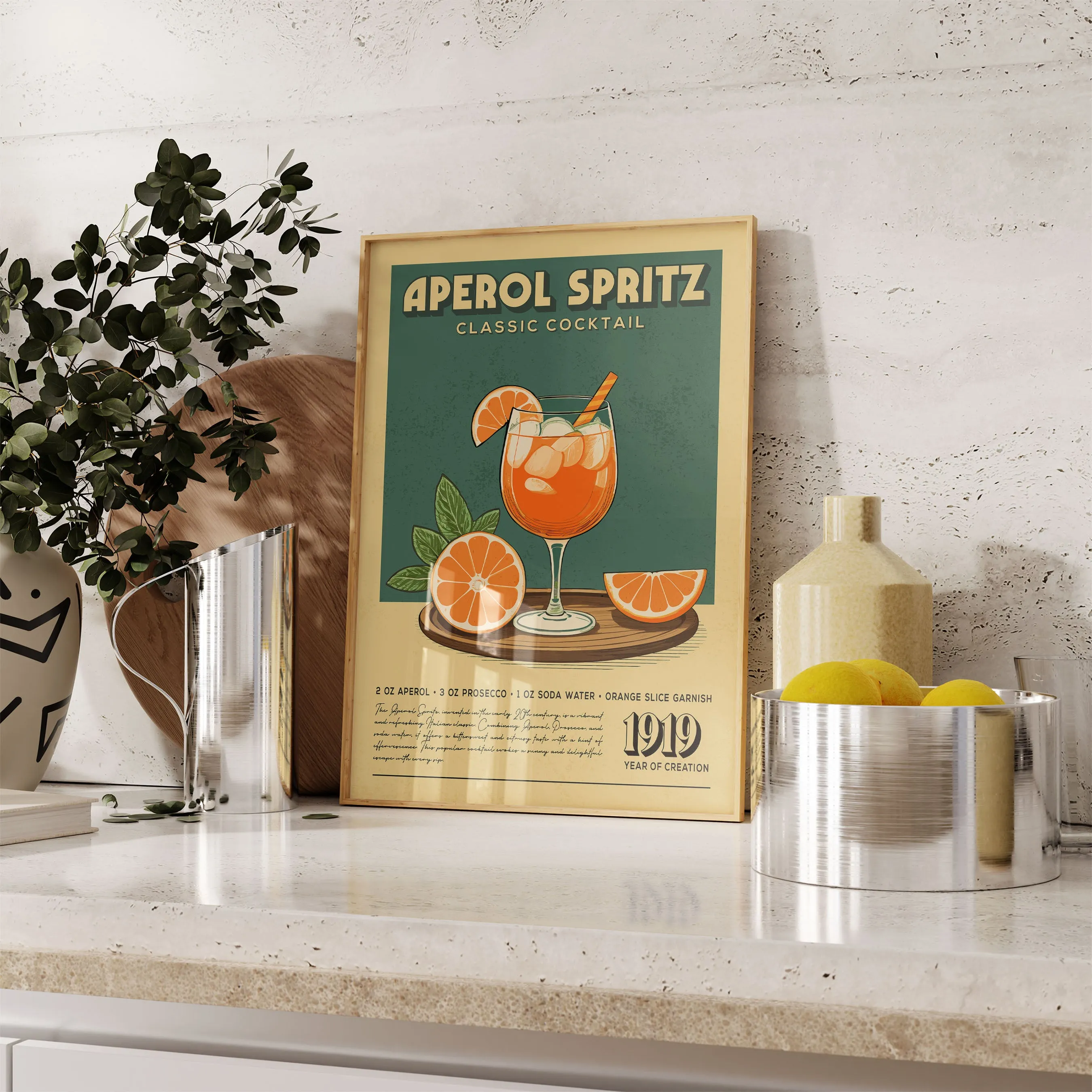 Aperol Spritz - Classic Cocktail Poster