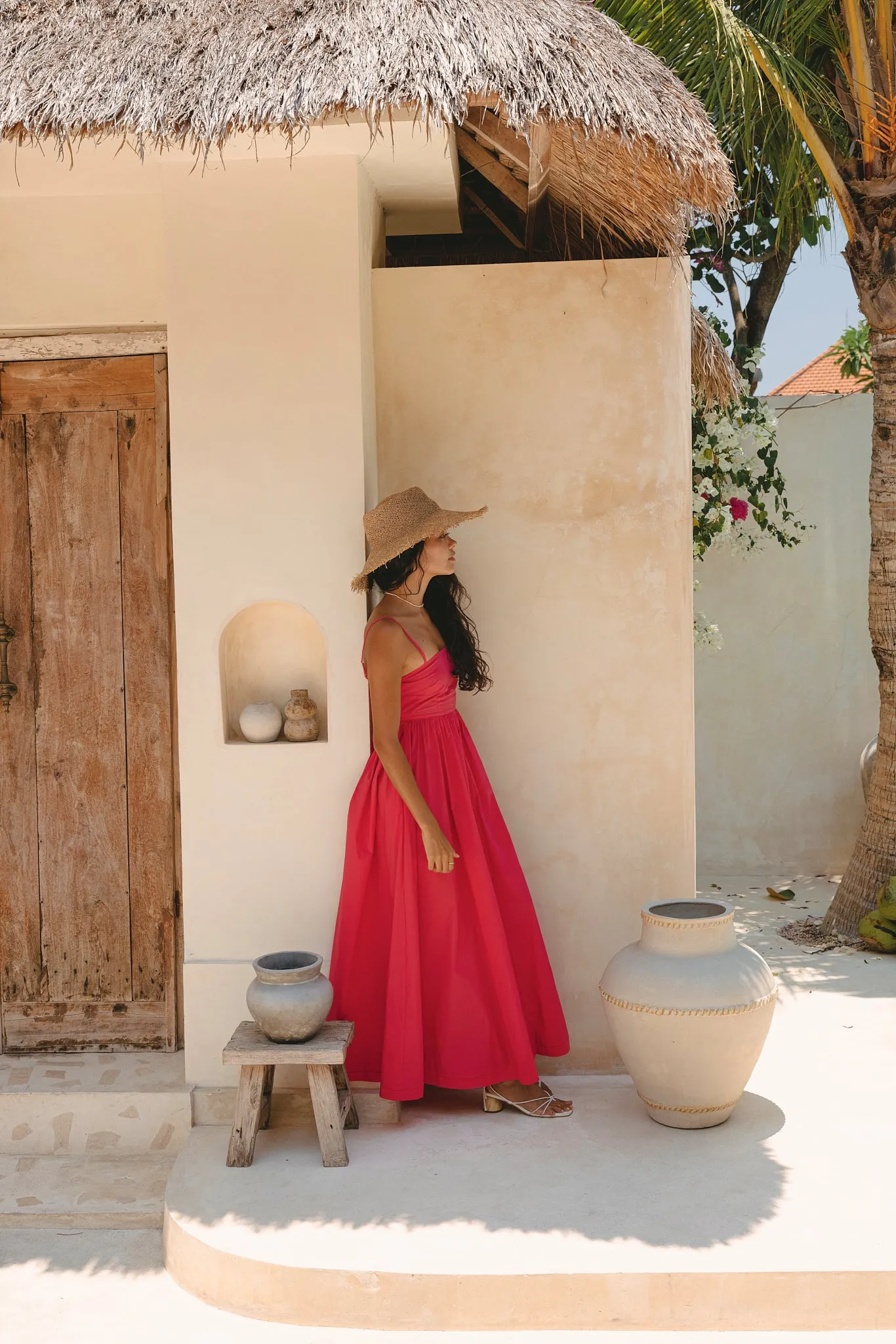 Azalea Watermelon Red Flared Maxi Dress