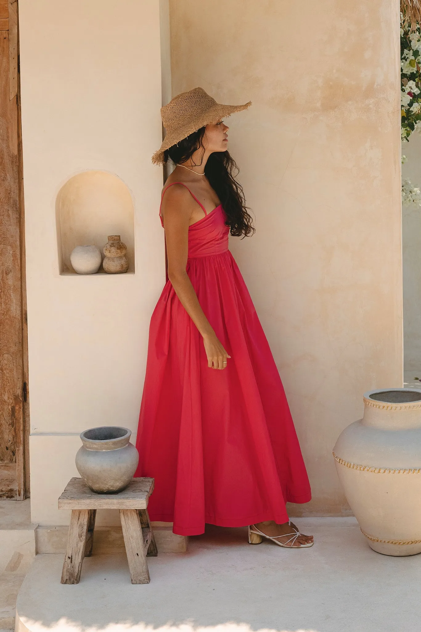 Azalea Watermelon Red Flared Maxi Dress