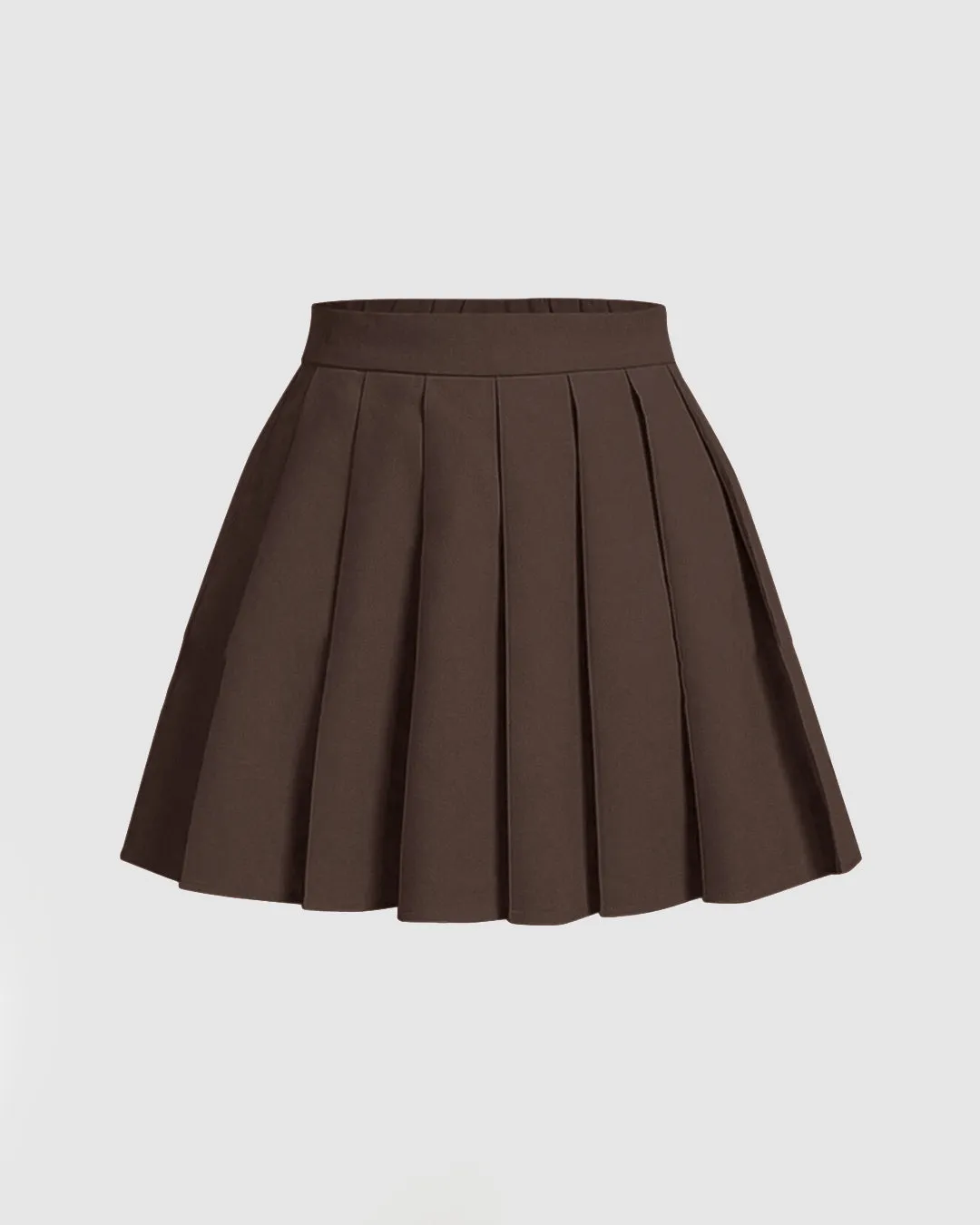 Back To School Retro Top & Skirt Set In Coco Brown