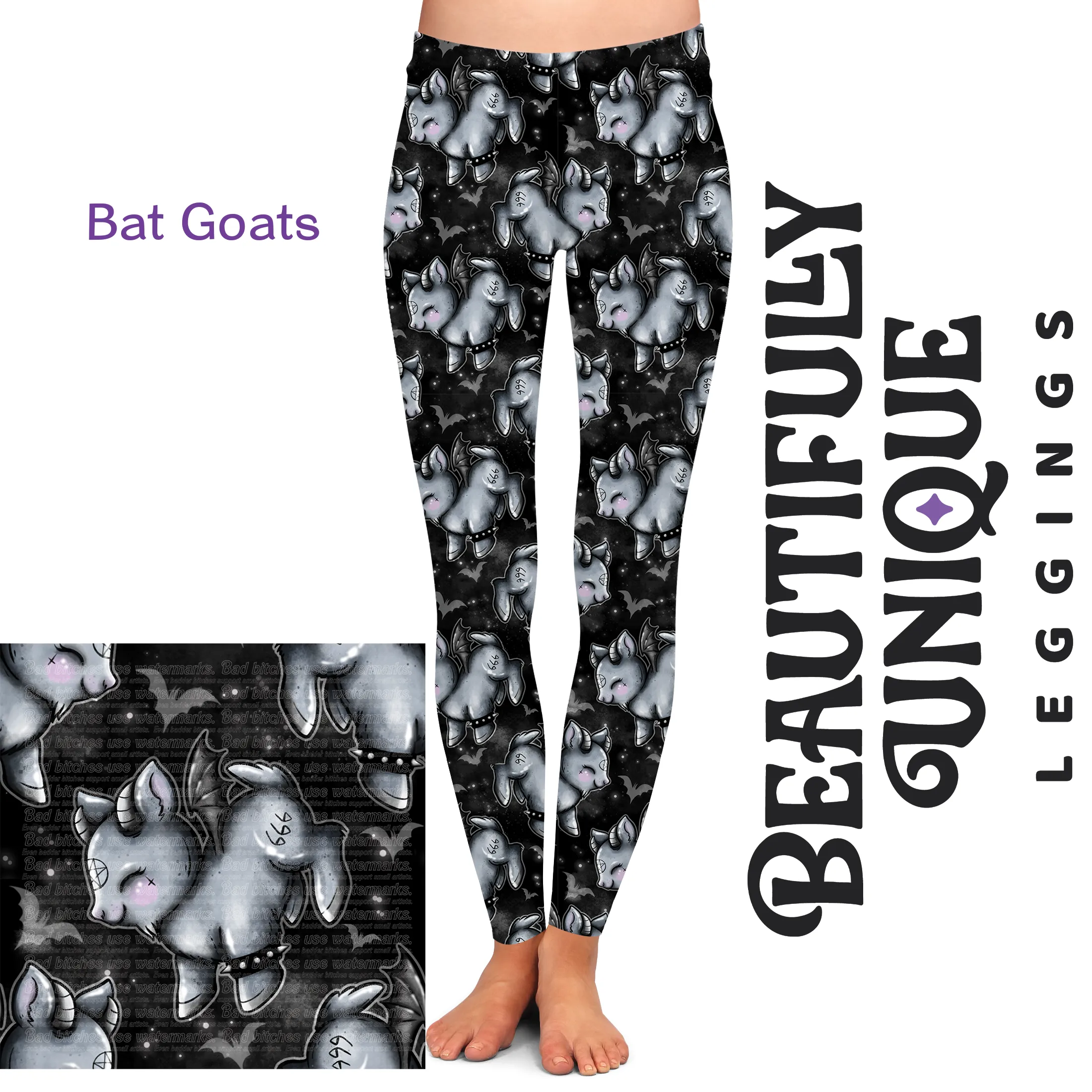 Bat Goats (Semi-Exclusive) - High-quality Handcrafted Vibrant Leggings