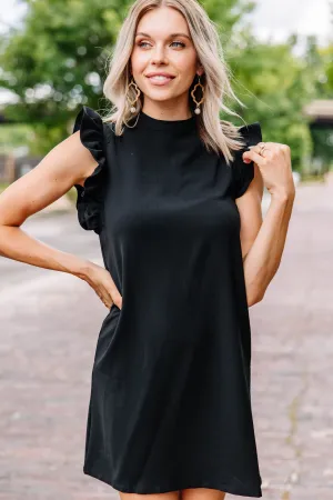 Believe In You Black Ruffled Dress