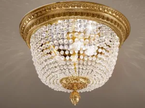 Bohemian Crystal Flush Ceiling Light