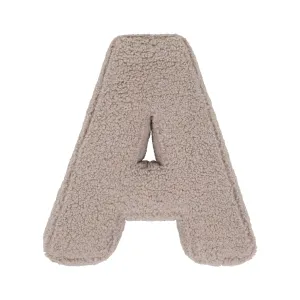 Boucle Letter Cushion A Mocha| Teddy Letter Cushion Mocha