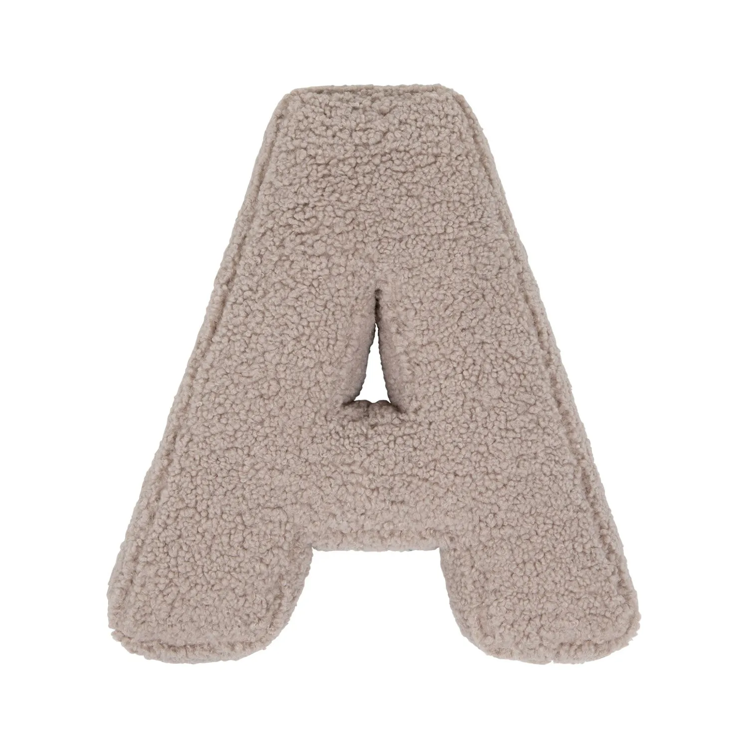 Boucle Letter Cushion A Mocha| Teddy Letter Cushion Mocha