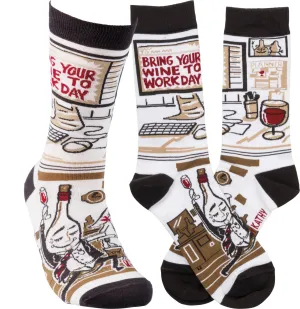 Bring Your Wine To Work Day Socks