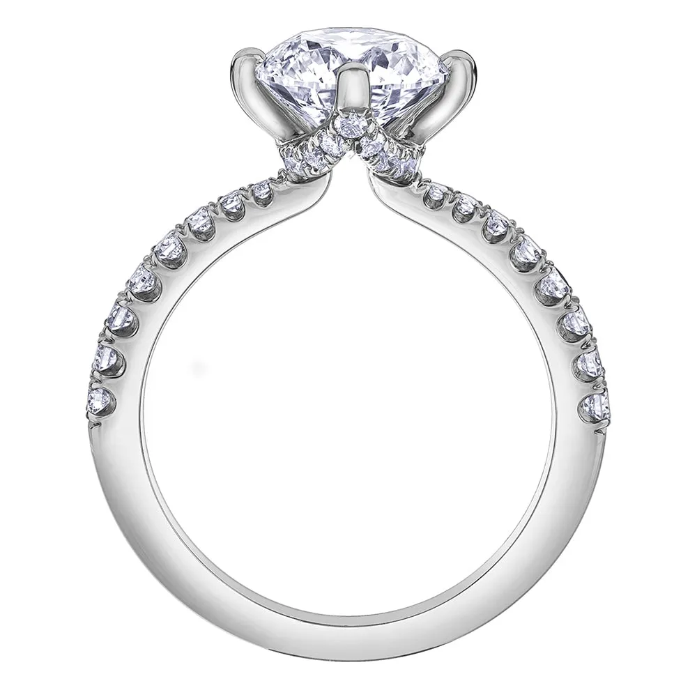 Canadian Round Diamond Engagement Ring with Accented Band