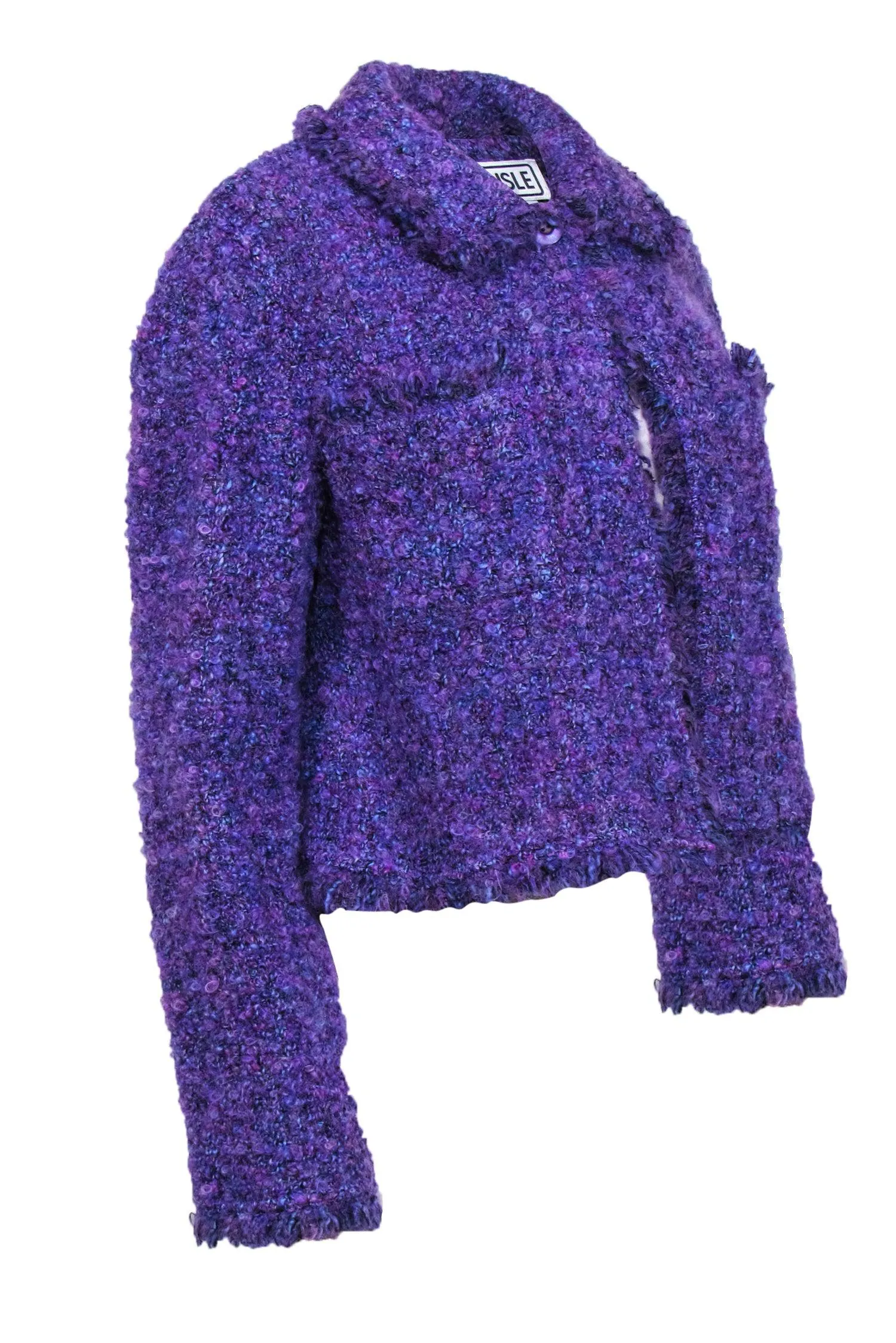 Carlisle - Purple Textured Tweed Collared Jacket Sz 8