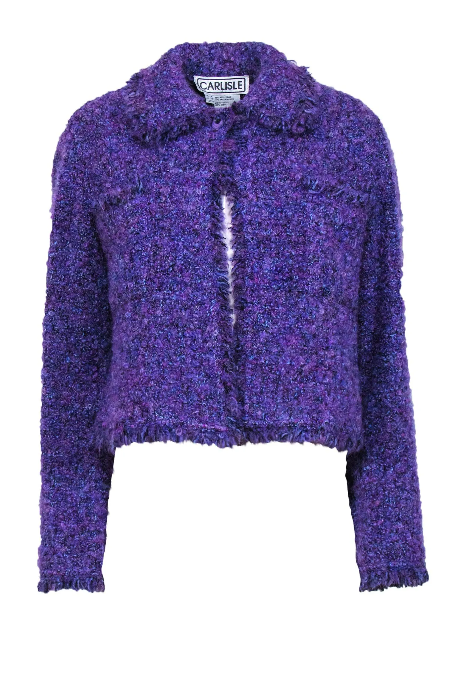 Carlisle - Purple Textured Tweed Collared Jacket Sz 8