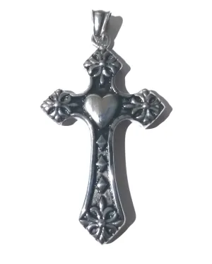 Centre Heart Cross Necklace