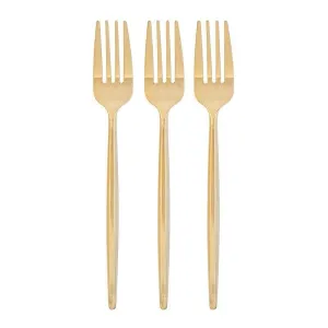 Chic Gold Forks, Plastic