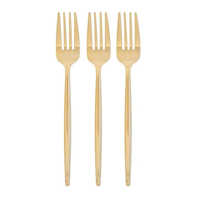 Chic Gold Forks, Plastic