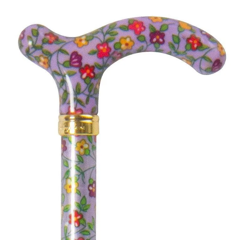 Classic Canes Slimline Extending Chelsea Cane Lilac Floral