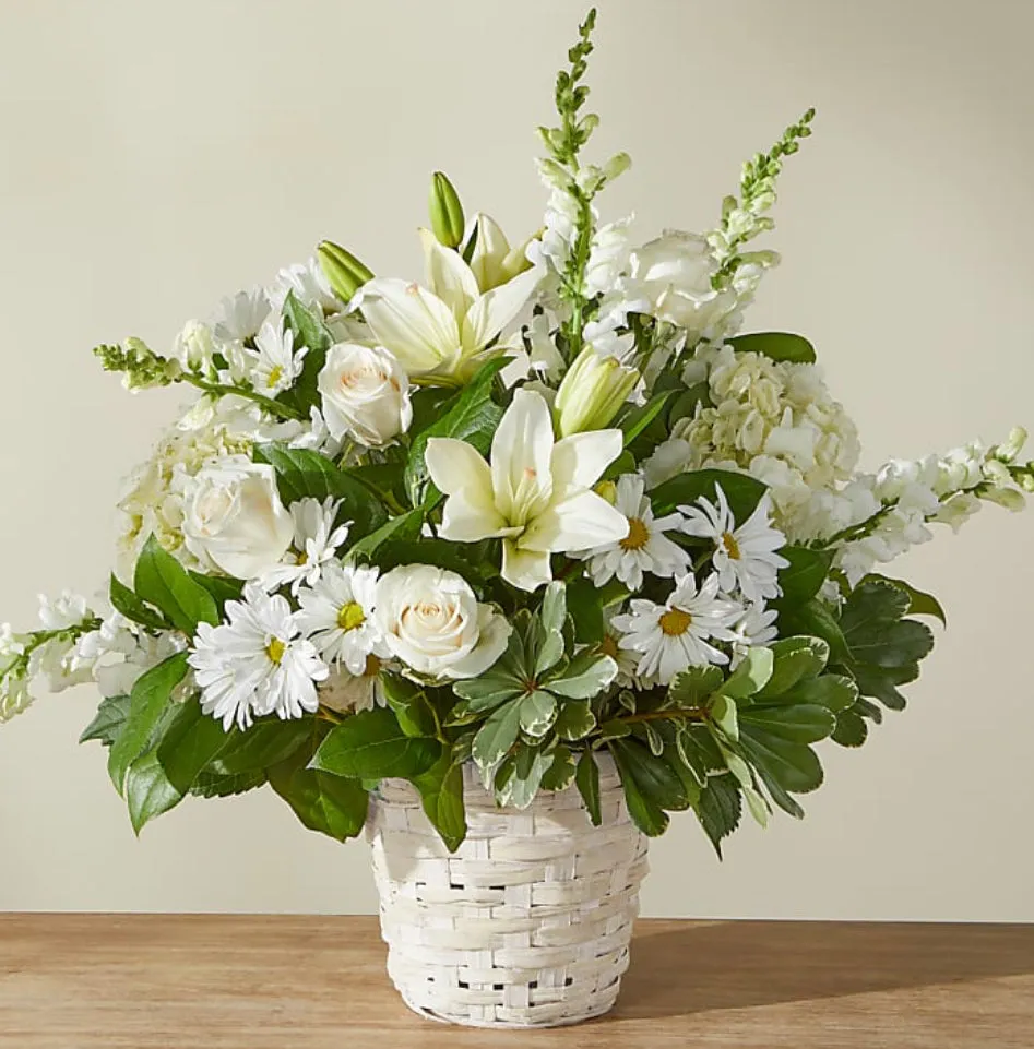 Classic elegant white basket