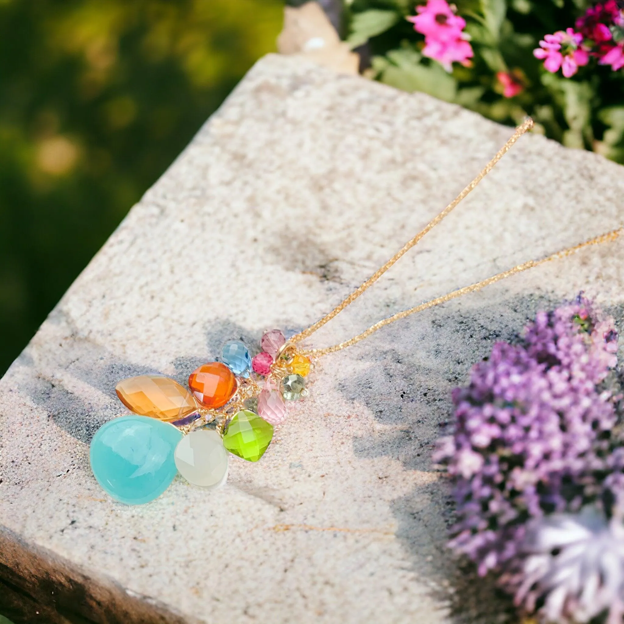 Colorful Amazonite Pendant Necklace