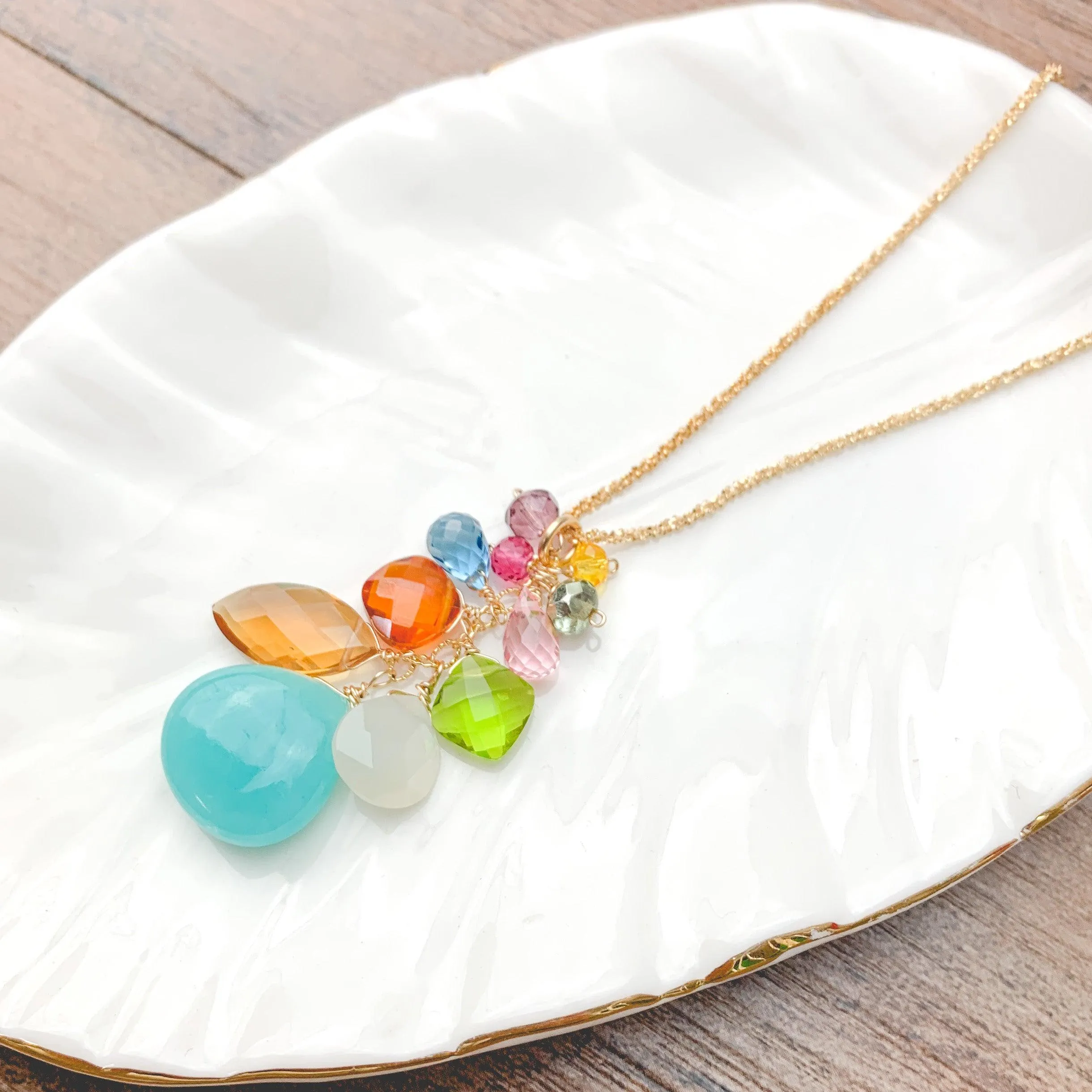 Colorful Amazonite Pendant Necklace