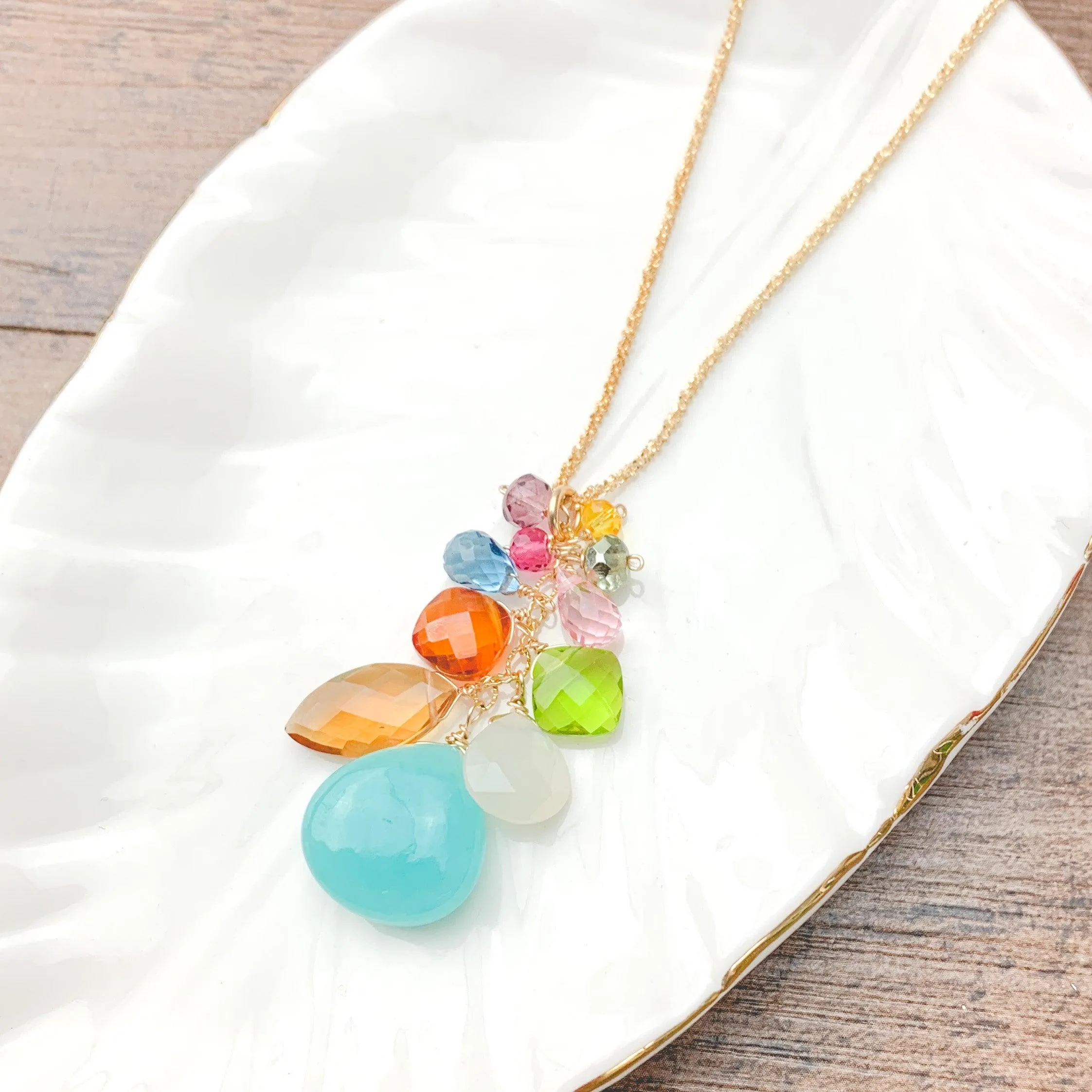 Colorful Amazonite Pendant Necklace