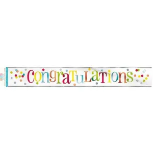 Colorful Congrats Foil Banner, 12ft