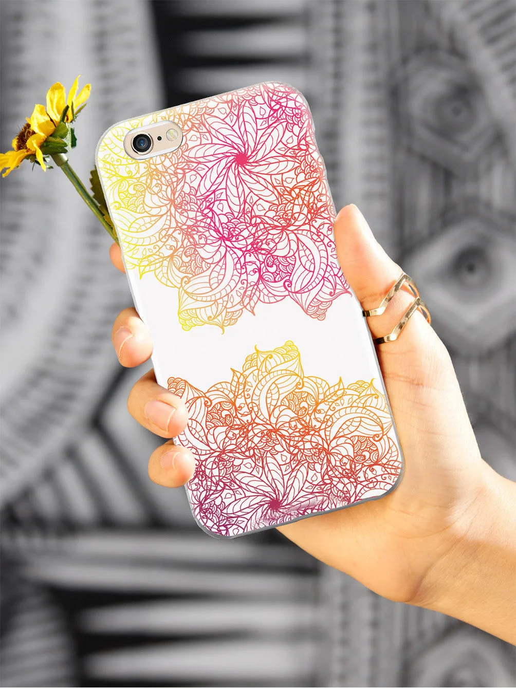 Colorful Doodle Flowers Case