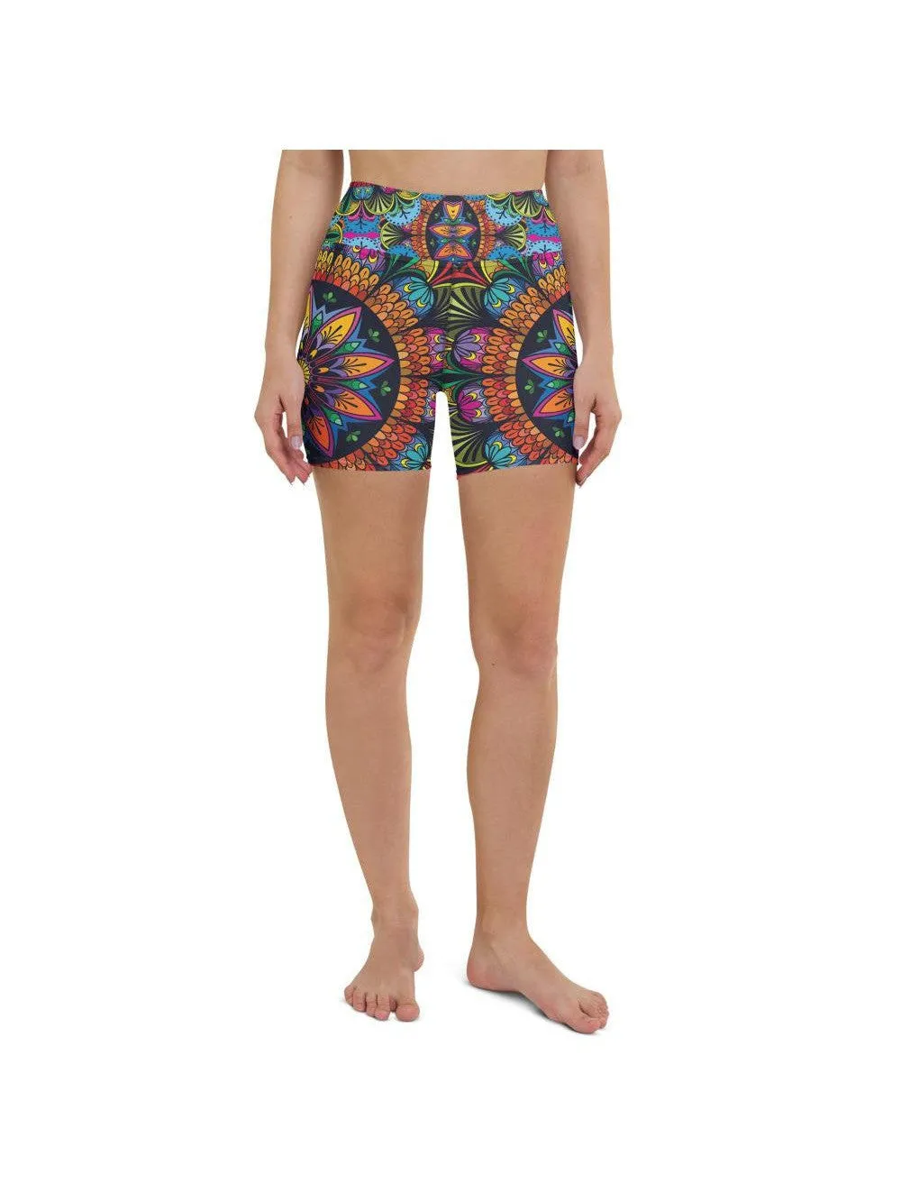 Colorful Mandala Yoga Shorts