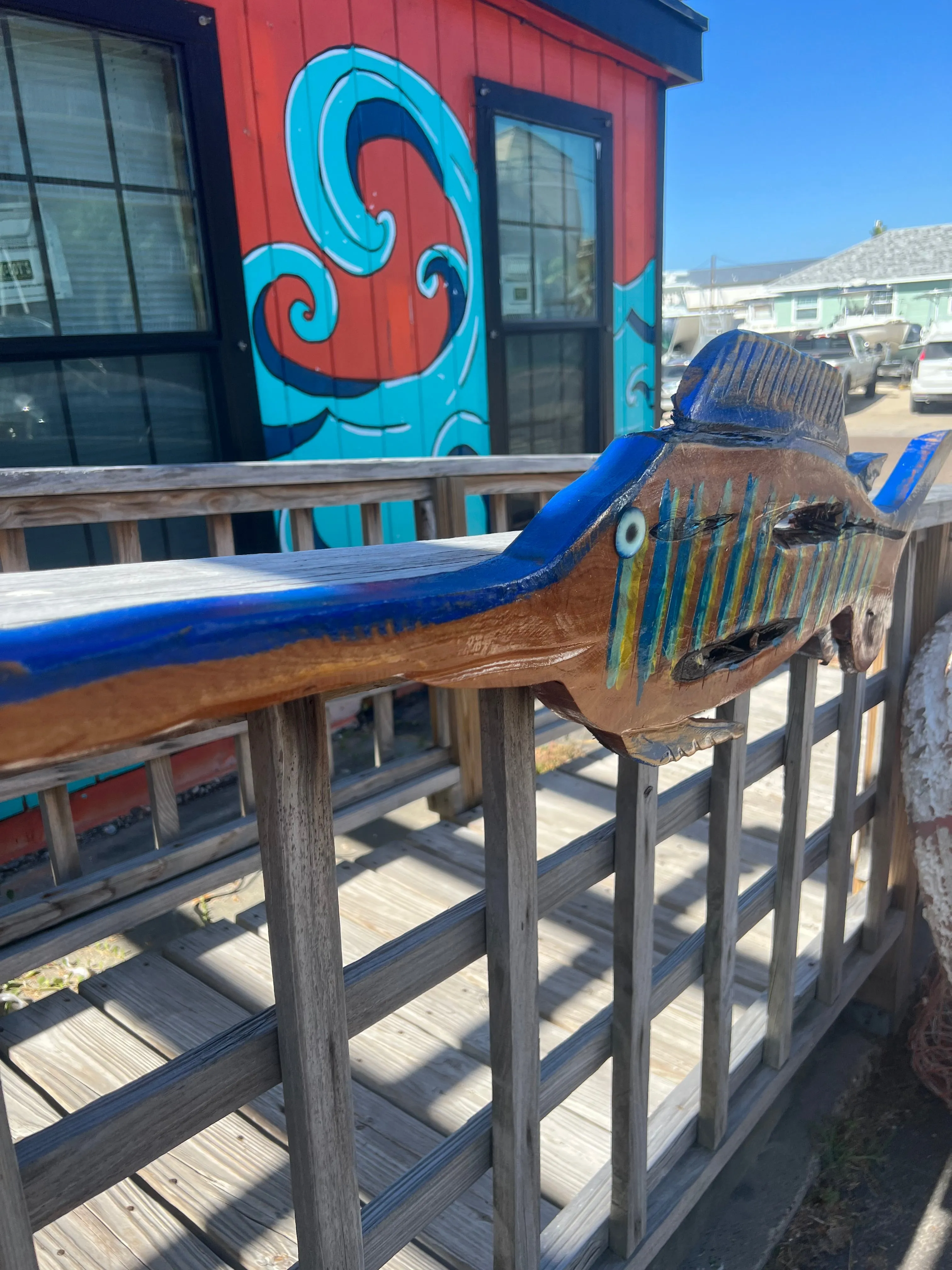 Colorful Marlin Chainsaw Art